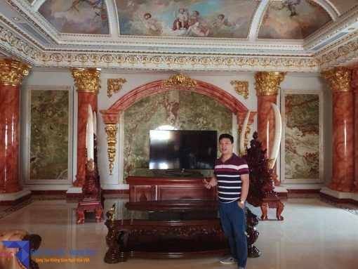 gạch thảm lát sảnh lâu đài đại gia Hoàng Dân tỉnh Ninh Bình